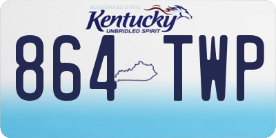 KY license plate 864TWP