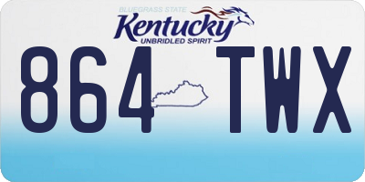 KY license plate 864TWX