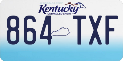 KY license plate 864TXF