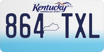KY license plate 864TXL