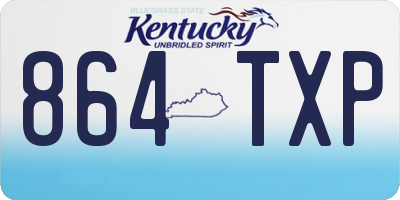 KY license plate 864TXP