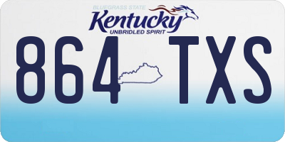 KY license plate 864TXS