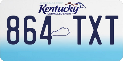 KY license plate 864TXT