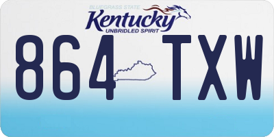 KY license plate 864TXW