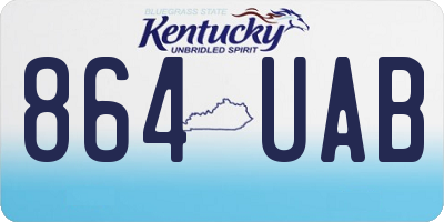 KY license plate 864UAB