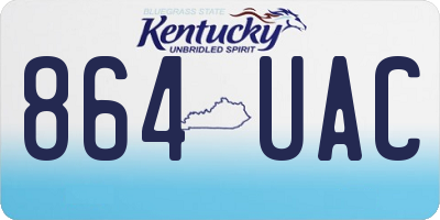 KY license plate 864UAC