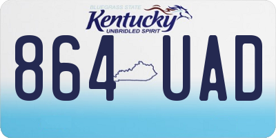 KY license plate 864UAD