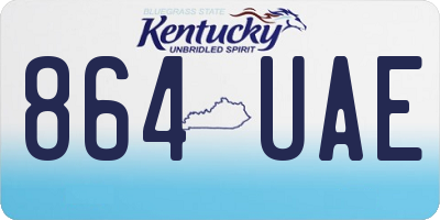 KY license plate 864UAE