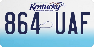 KY license plate 864UAF