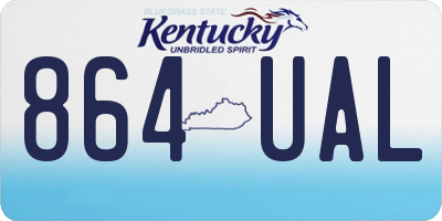 KY license plate 864UAL