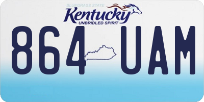 KY license plate 864UAM