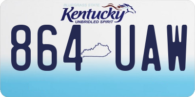KY license plate 864UAW