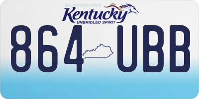 KY license plate 864UBB