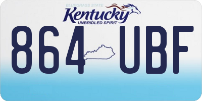 KY license plate 864UBF