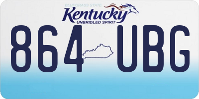 KY license plate 864UBG