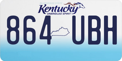 KY license plate 864UBH