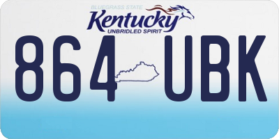 KY license plate 864UBK