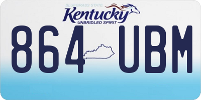 KY license plate 864UBM