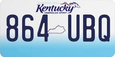 KY license plate 864UBQ