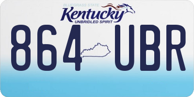 KY license plate 864UBR