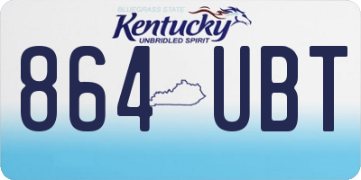 KY license plate 864UBT