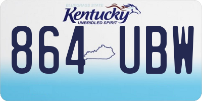 KY license plate 864UBW
