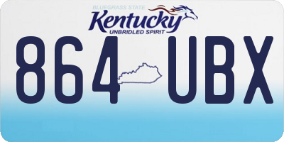 KY license plate 864UBX