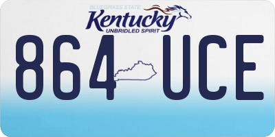 KY license plate 864UCE
