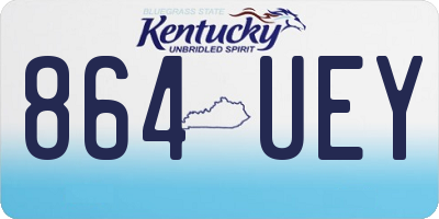 KY license plate 864UEY