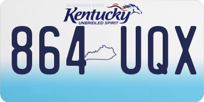 KY license plate 864UQX