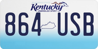 KY license plate 864USB
