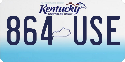 KY license plate 864USE