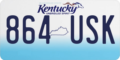 KY license plate 864USK