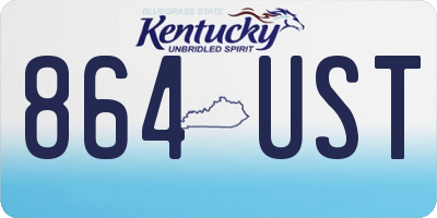 KY license plate 864UST