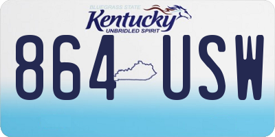 KY license plate 864USW