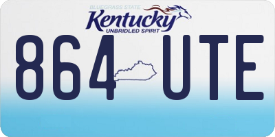 KY license plate 864UTE