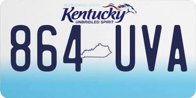 KY license plate 864UVA