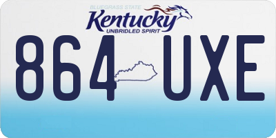KY license plate 864UXE
