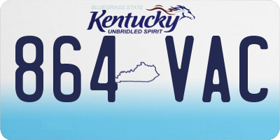 KY license plate 864VAC