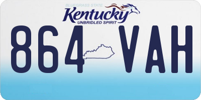 KY license plate 864VAH