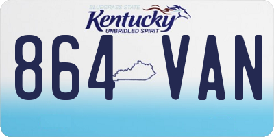 KY license plate 864VAN