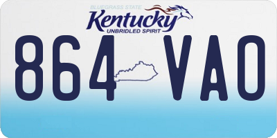 KY license plate 864VAO