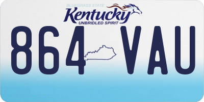 KY license plate 864VAU
