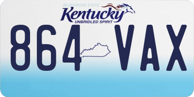 KY license plate 864VAX
