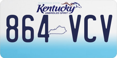 KY license plate 864VCV