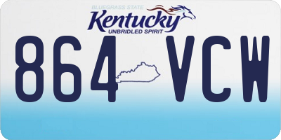 KY license plate 864VCW