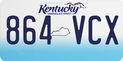 KY license plate 864VCX
