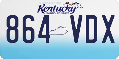 KY license plate 864VDX