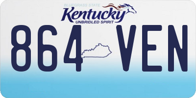 KY license plate 864VEN