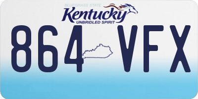KY license plate 864VFX